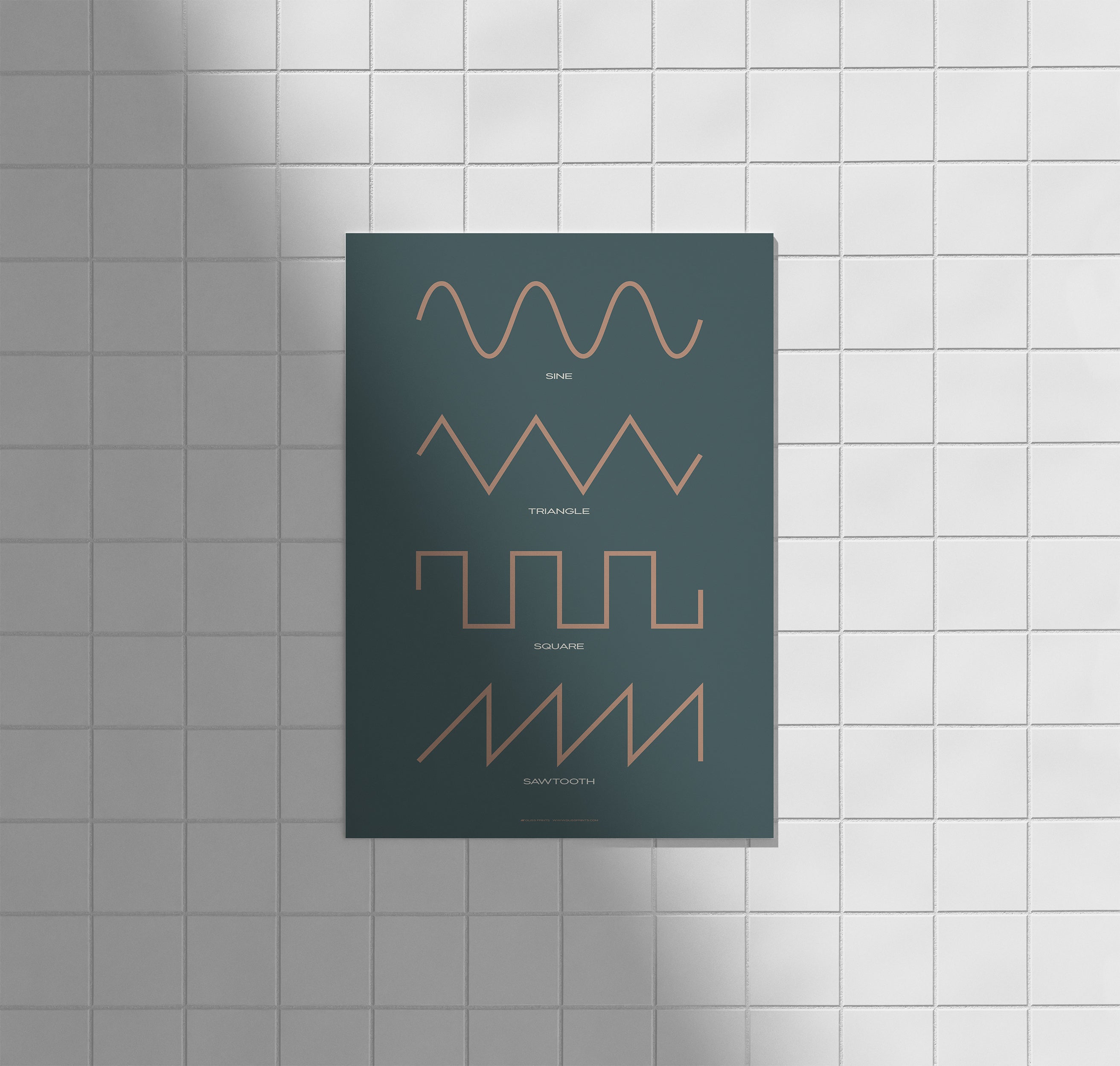 Synthesizer Waveform Print, Blue