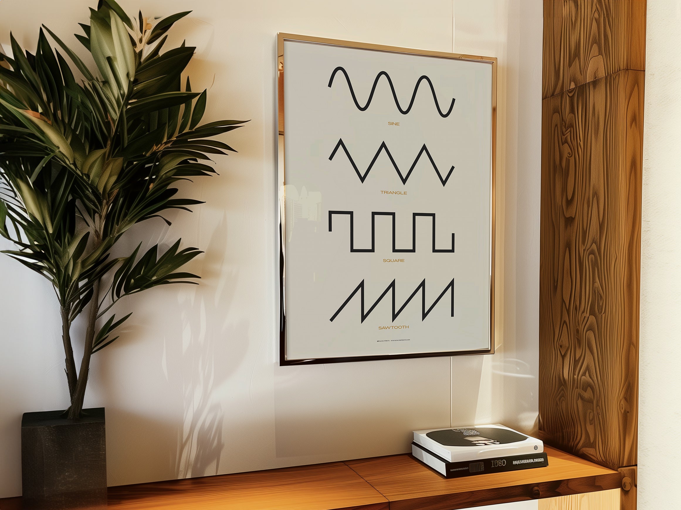 Synthesizer Waveform Print, Cream – Gliss Prints