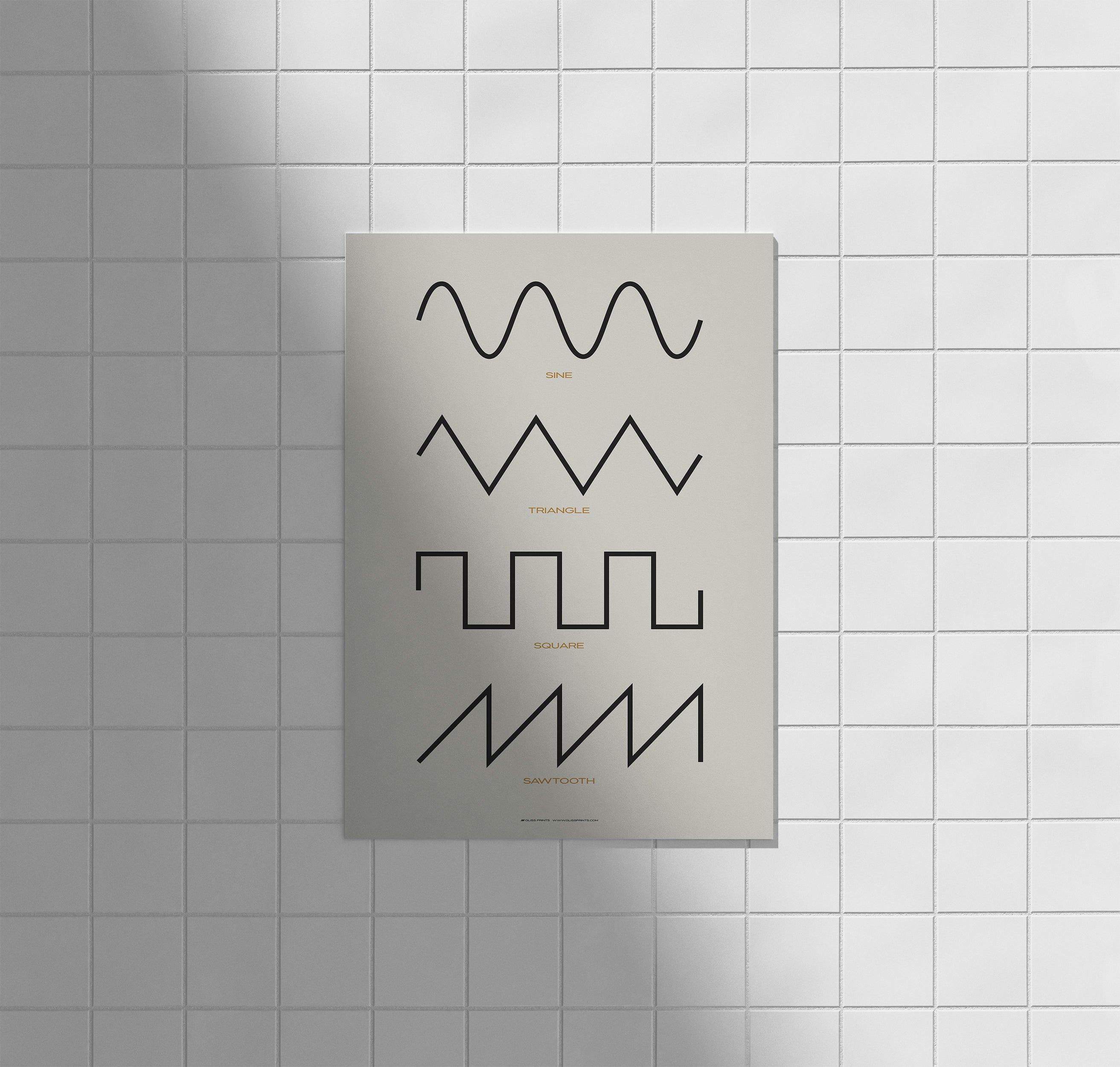 Synthesizer Waveform Print, Cream – Gliss Prints