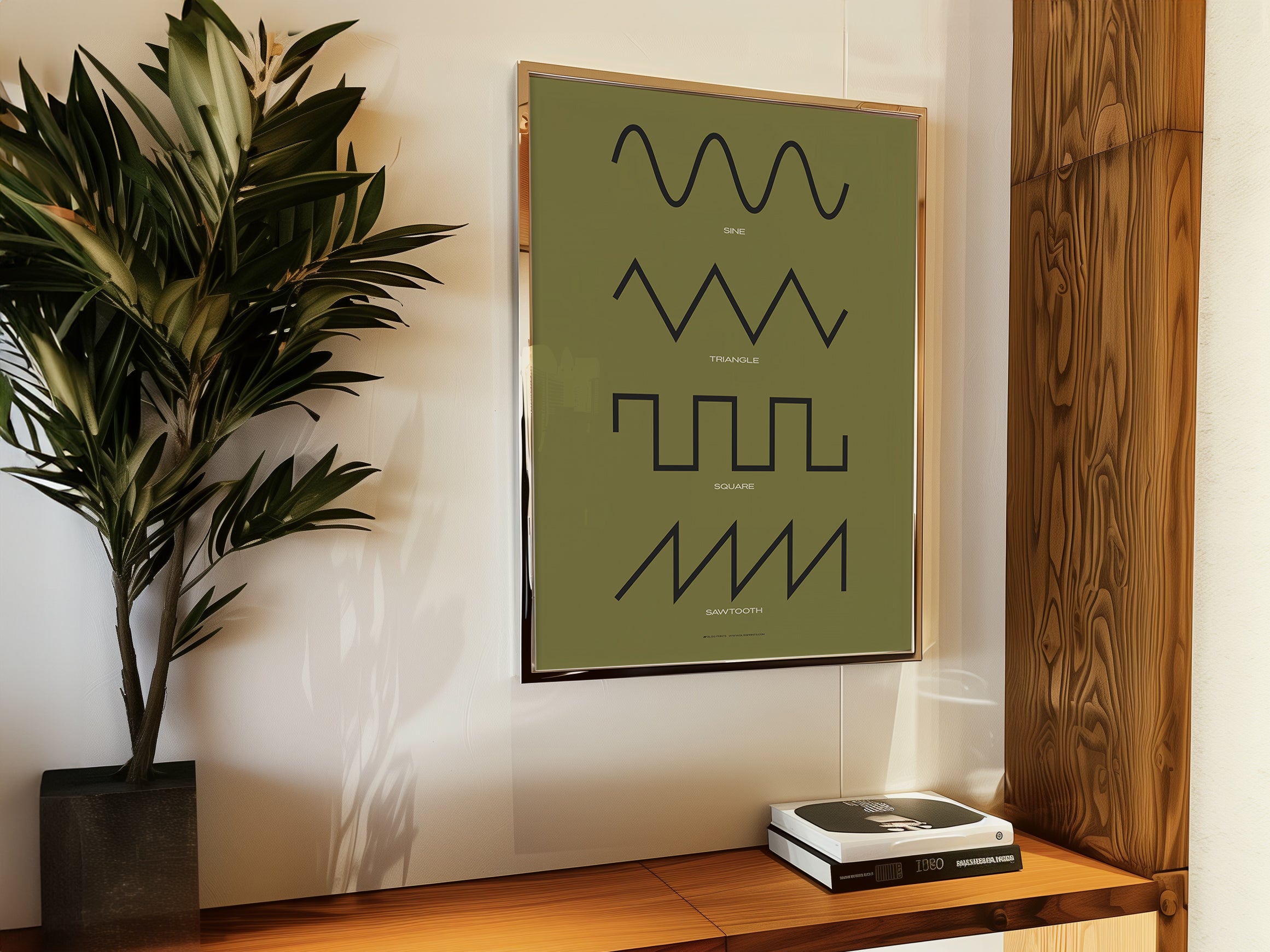 Synthesizer Waveform Poster, Green