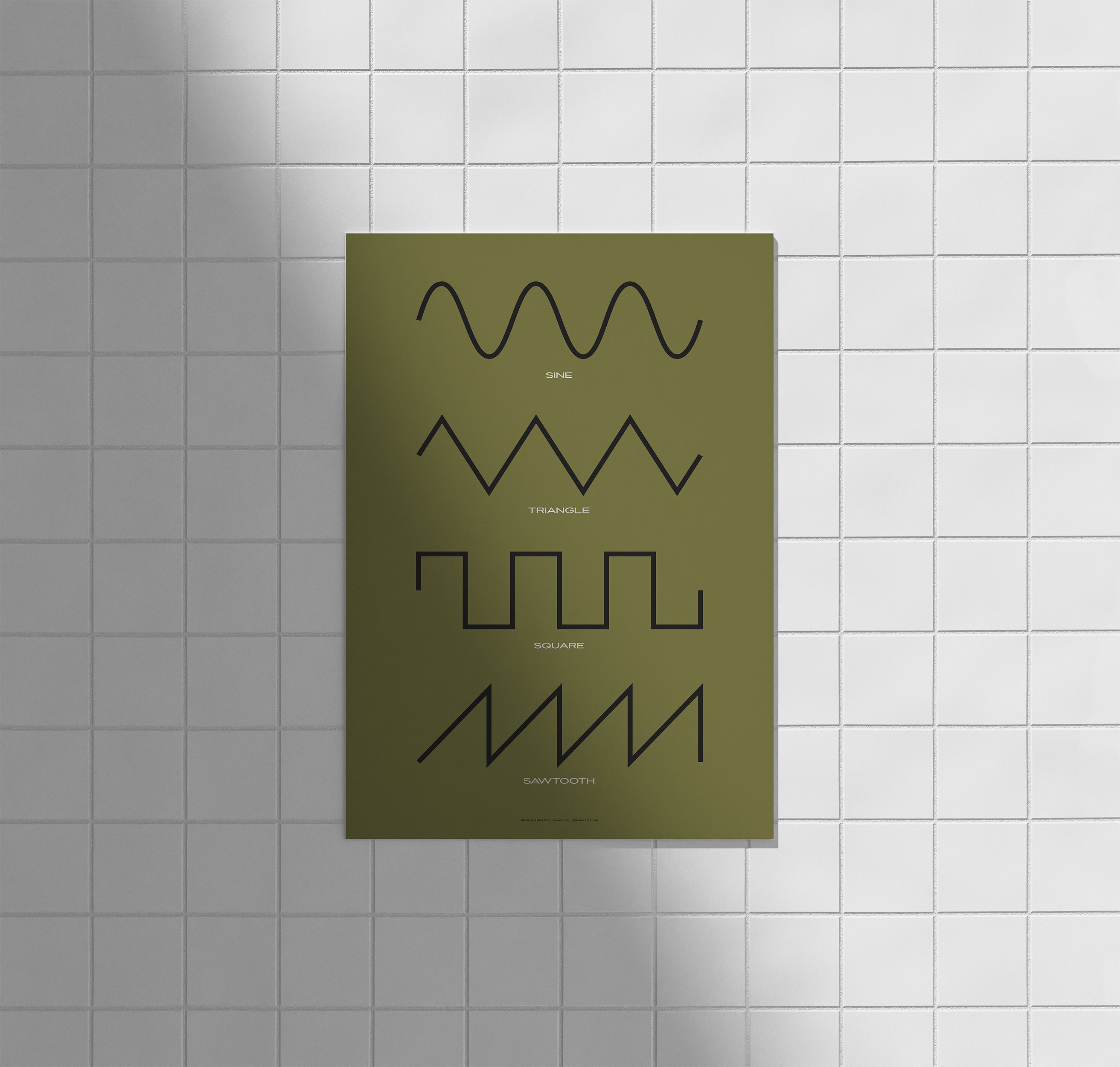 Synthesizer Waveform Poster, Green