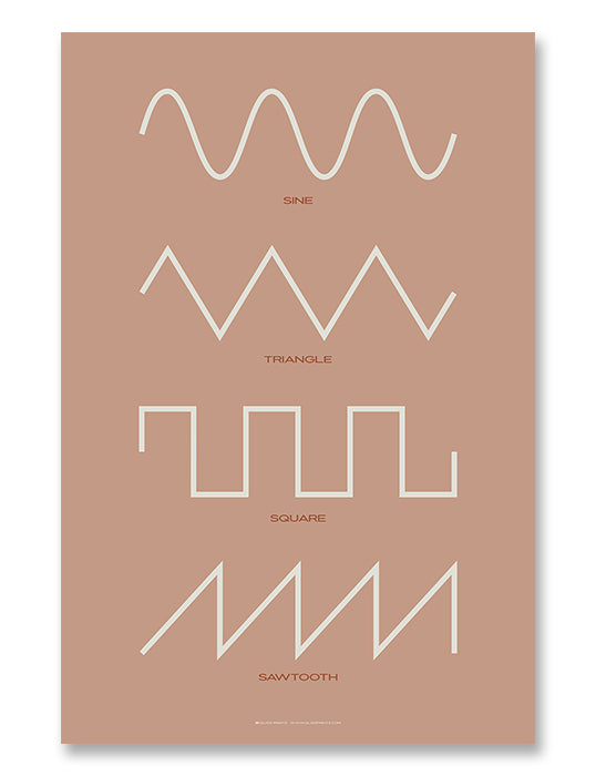 Synthesizer Waveform Print, Pink