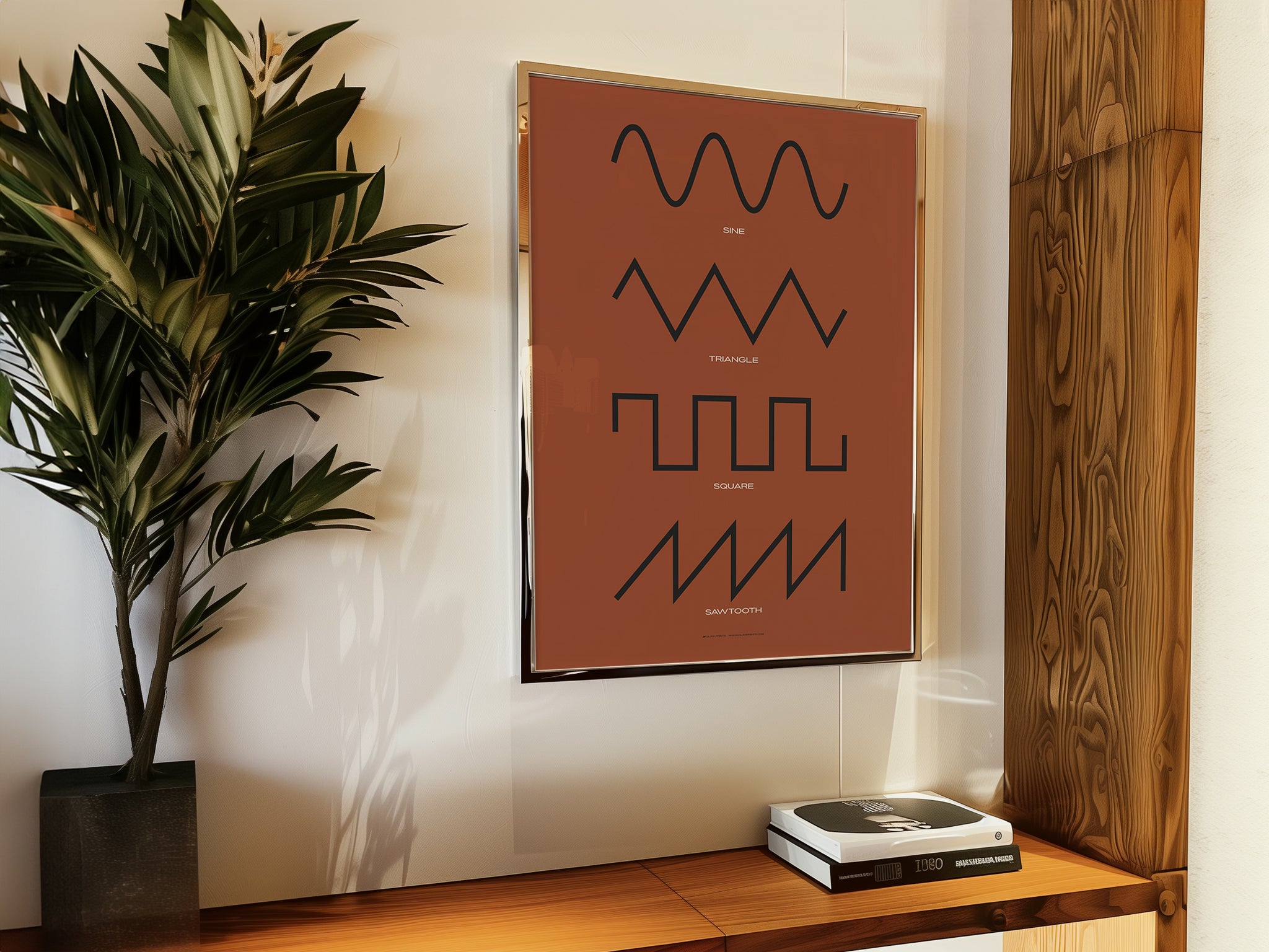 Synthesizer Waveform Print, Red