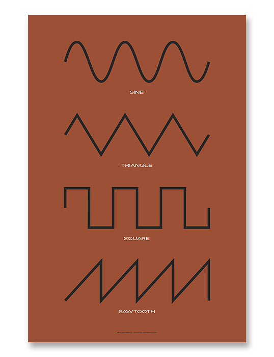 Synthesizer Waveform Print, Red
