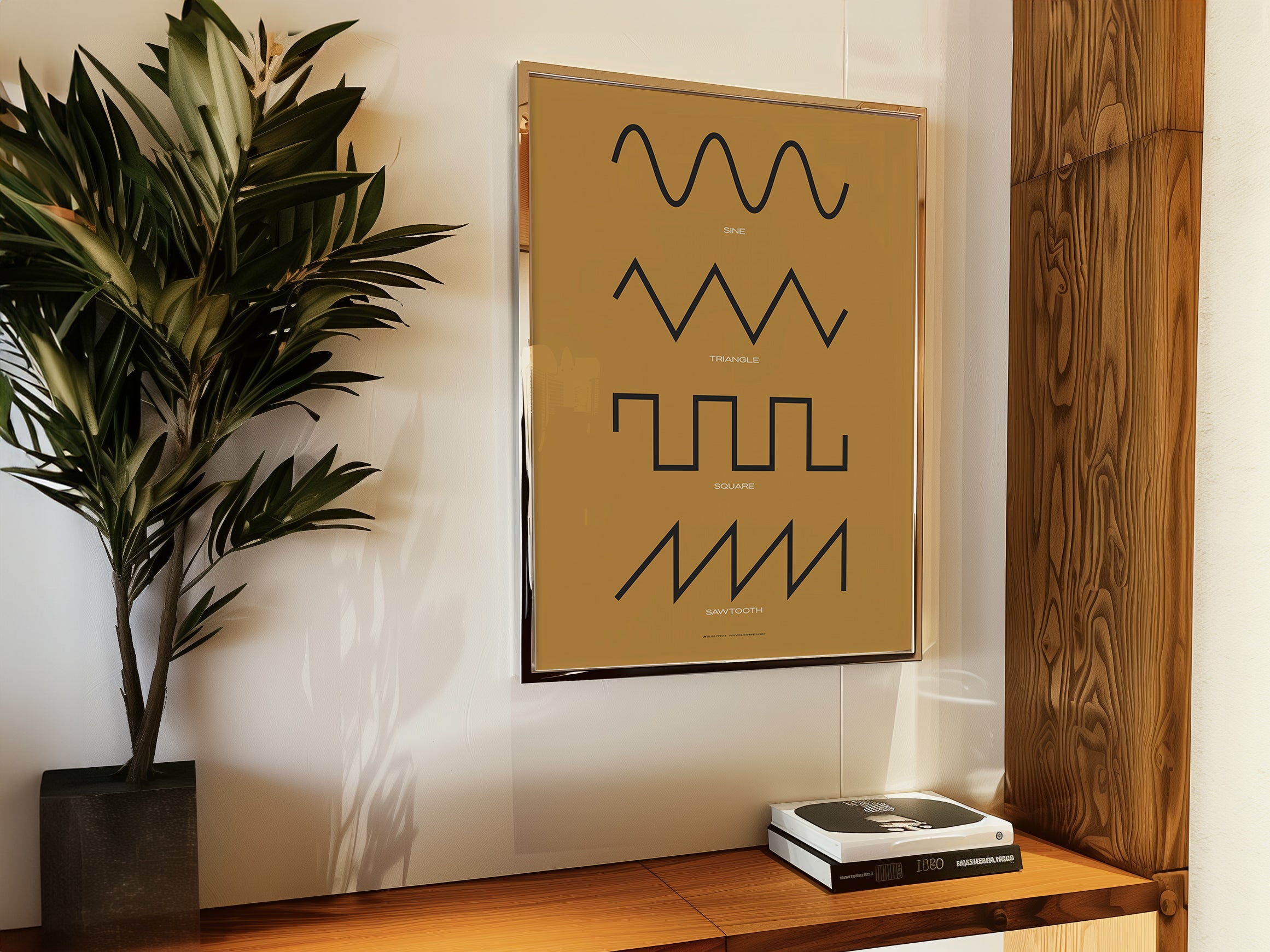 Synthesizer Waveform Poster, Yellow