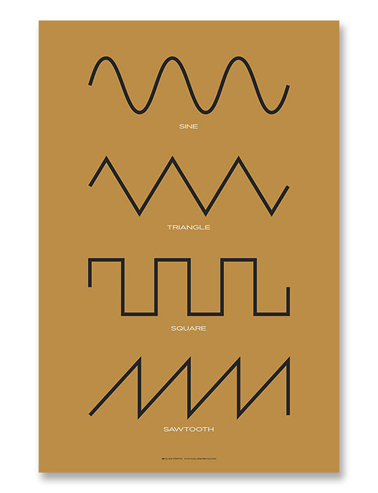 Synthesizer Waveform Poster, Yellow