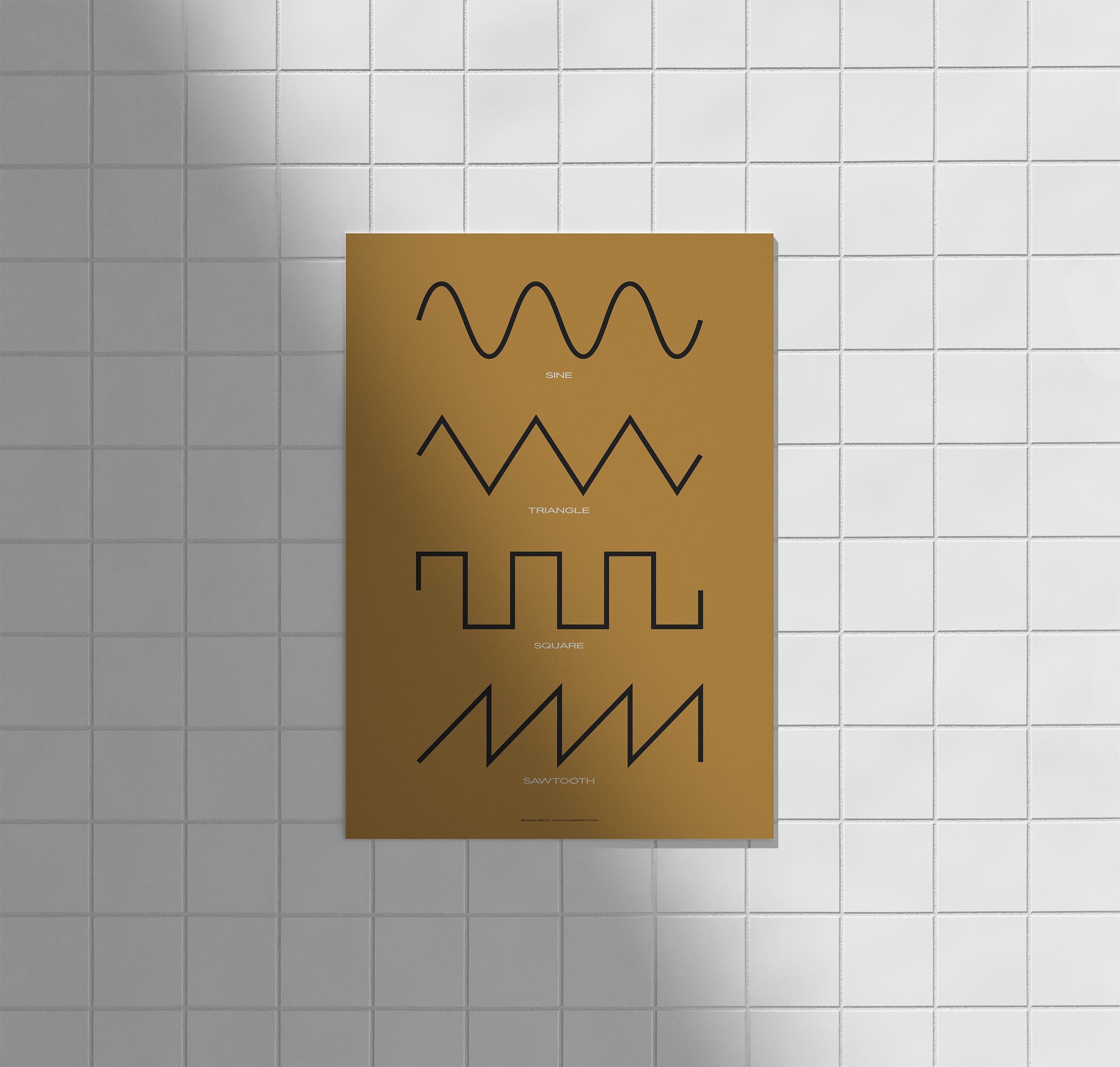 Synthesizer Waveform Poster, Yellow