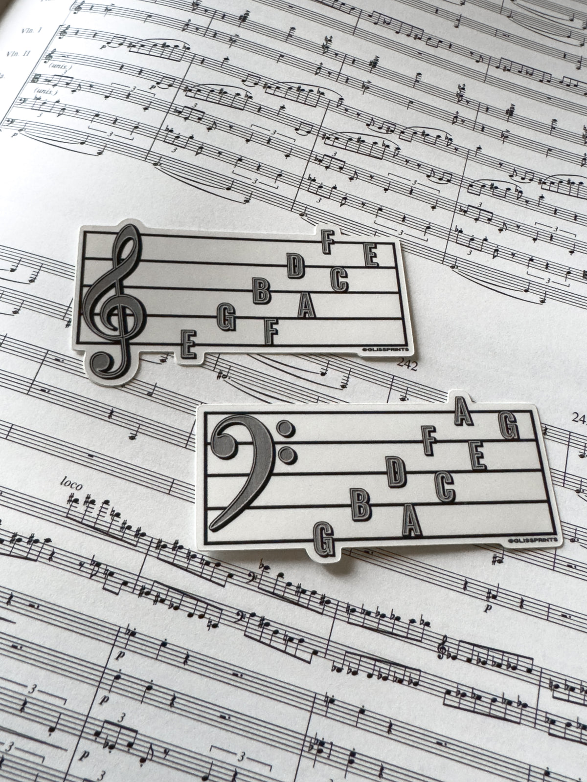 Treble Clef Note Names Sticker