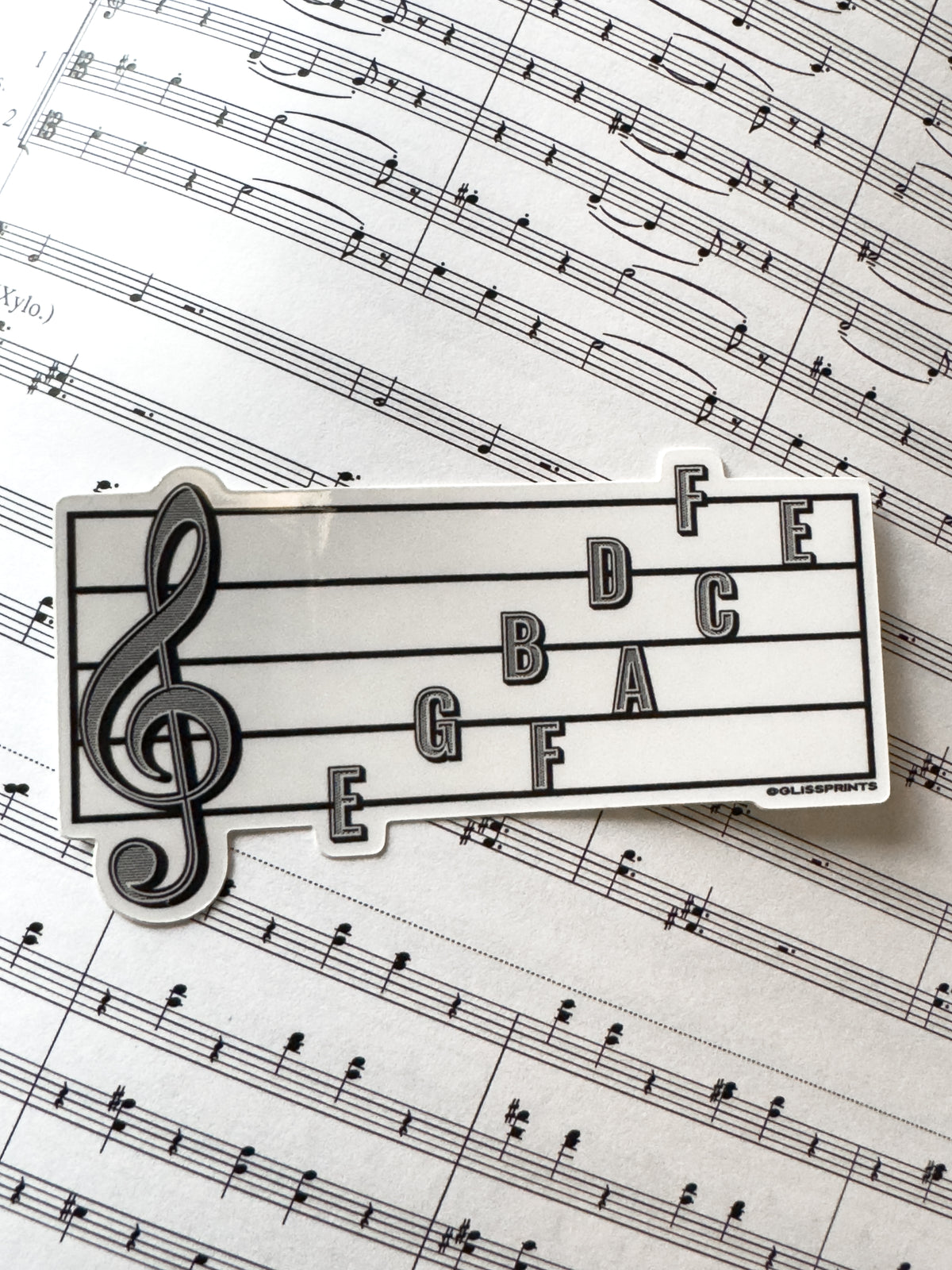 Treble Clef Note Names Sticker