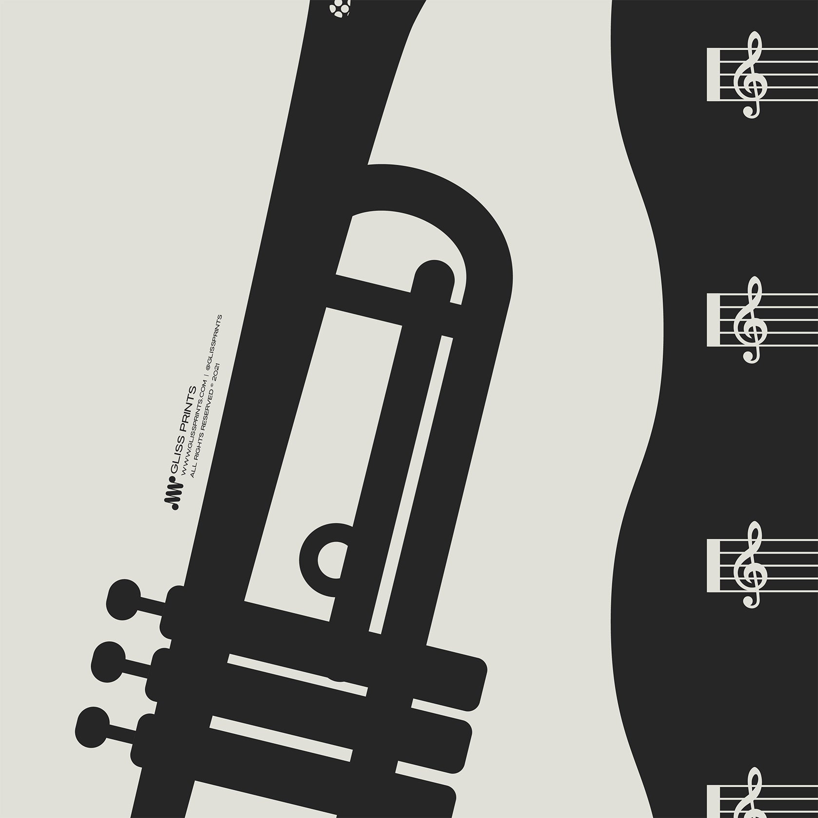 Trumpet Fingering Chart, Black