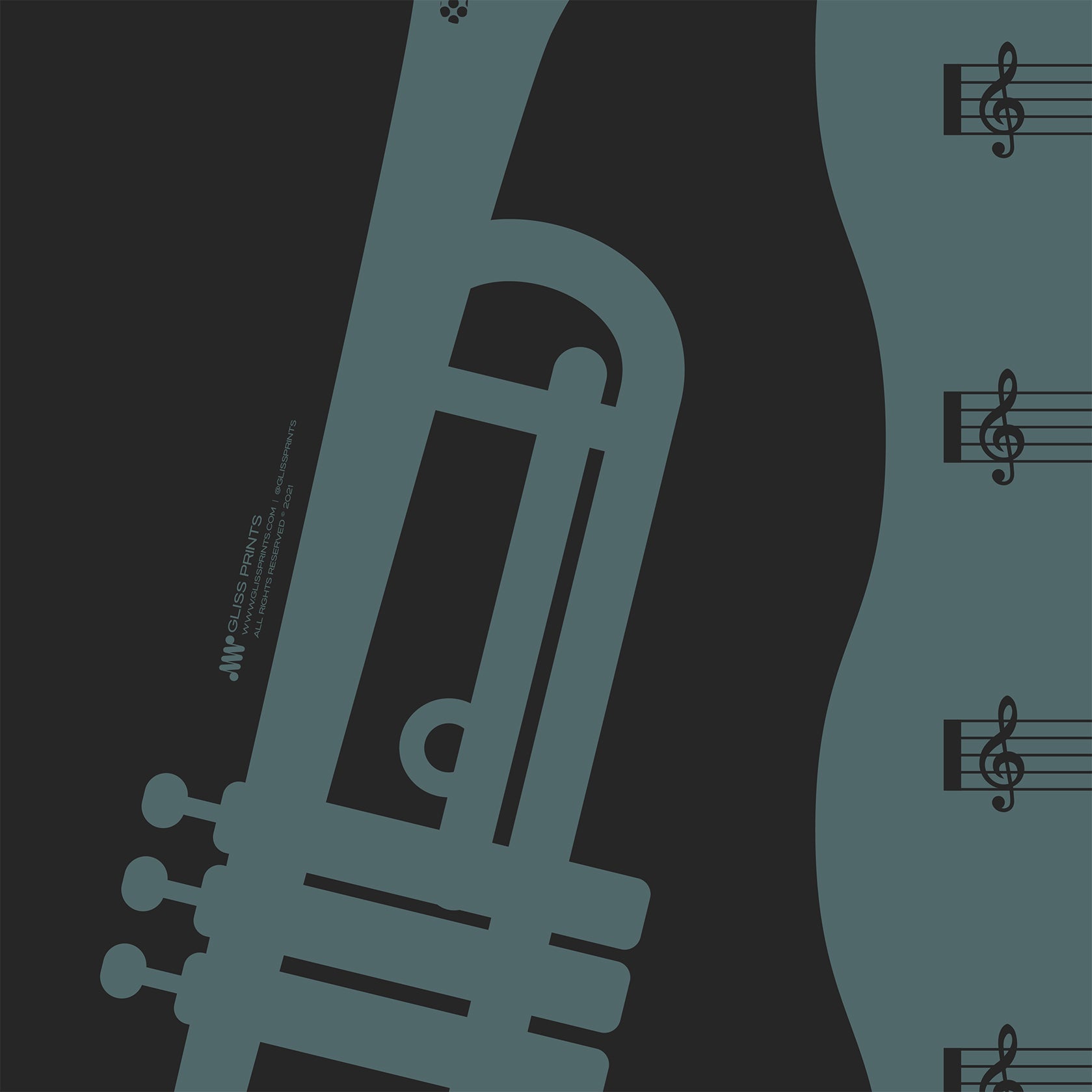 Trumpet Fingering Chart, Blue