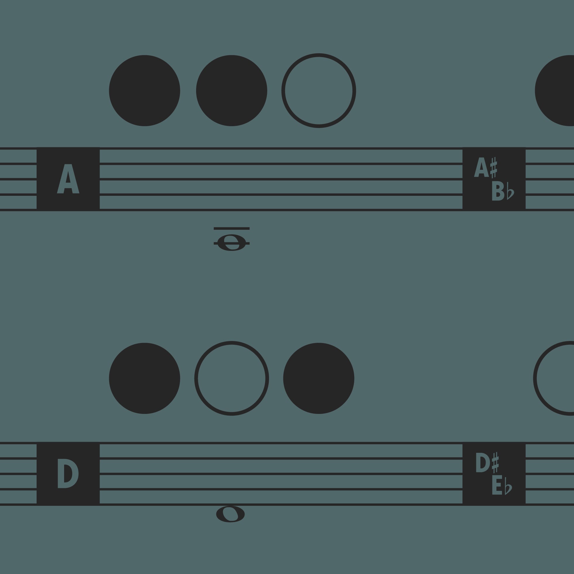 Trumpet Fingering Chart, Blue