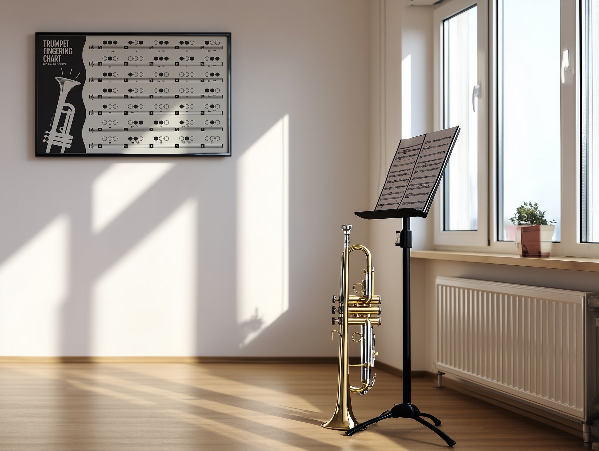 Trumpet Fingering Chart, Cream