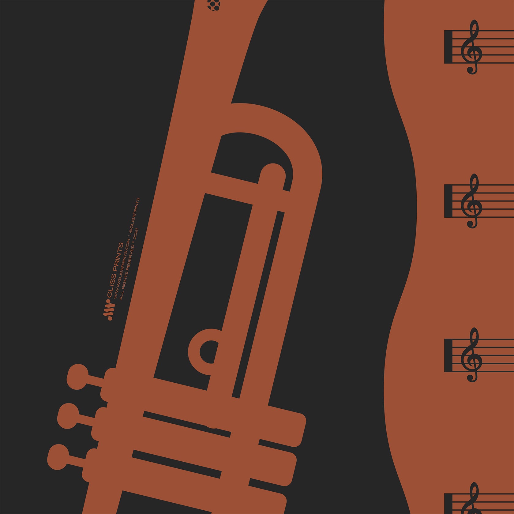 Trumpet Fingering Chart, Red