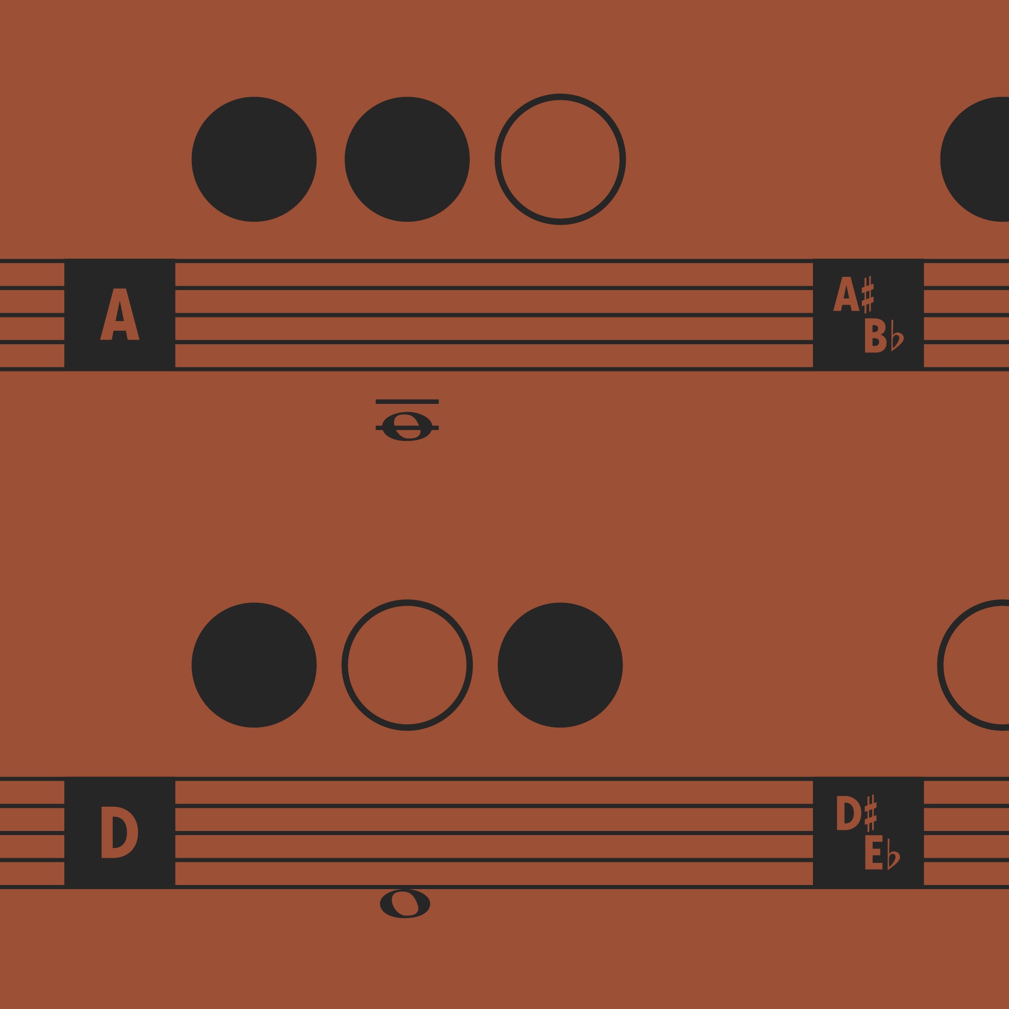 Trumpet Fingering Chart, Red