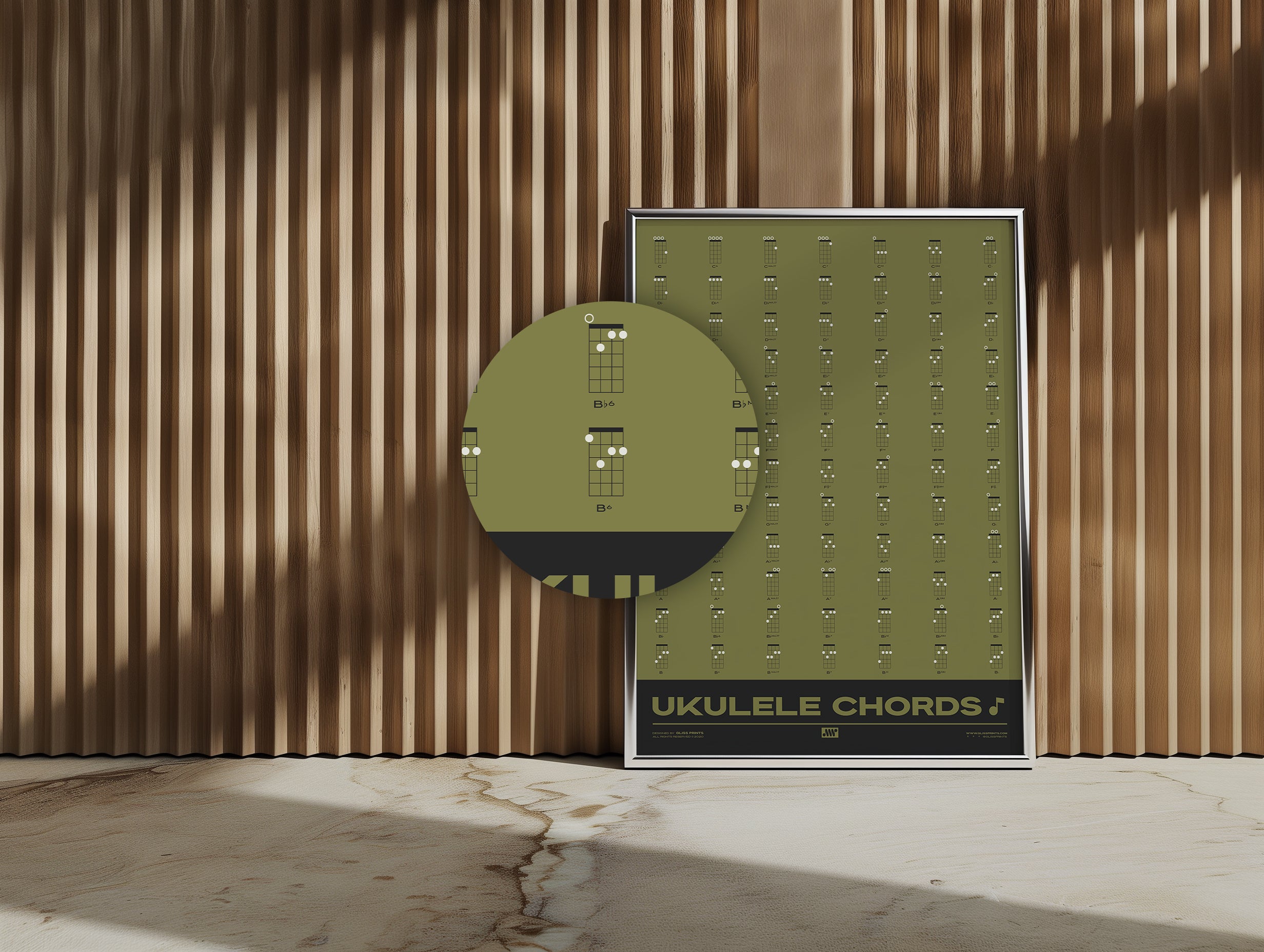 Ukulele Chord Chart, Green