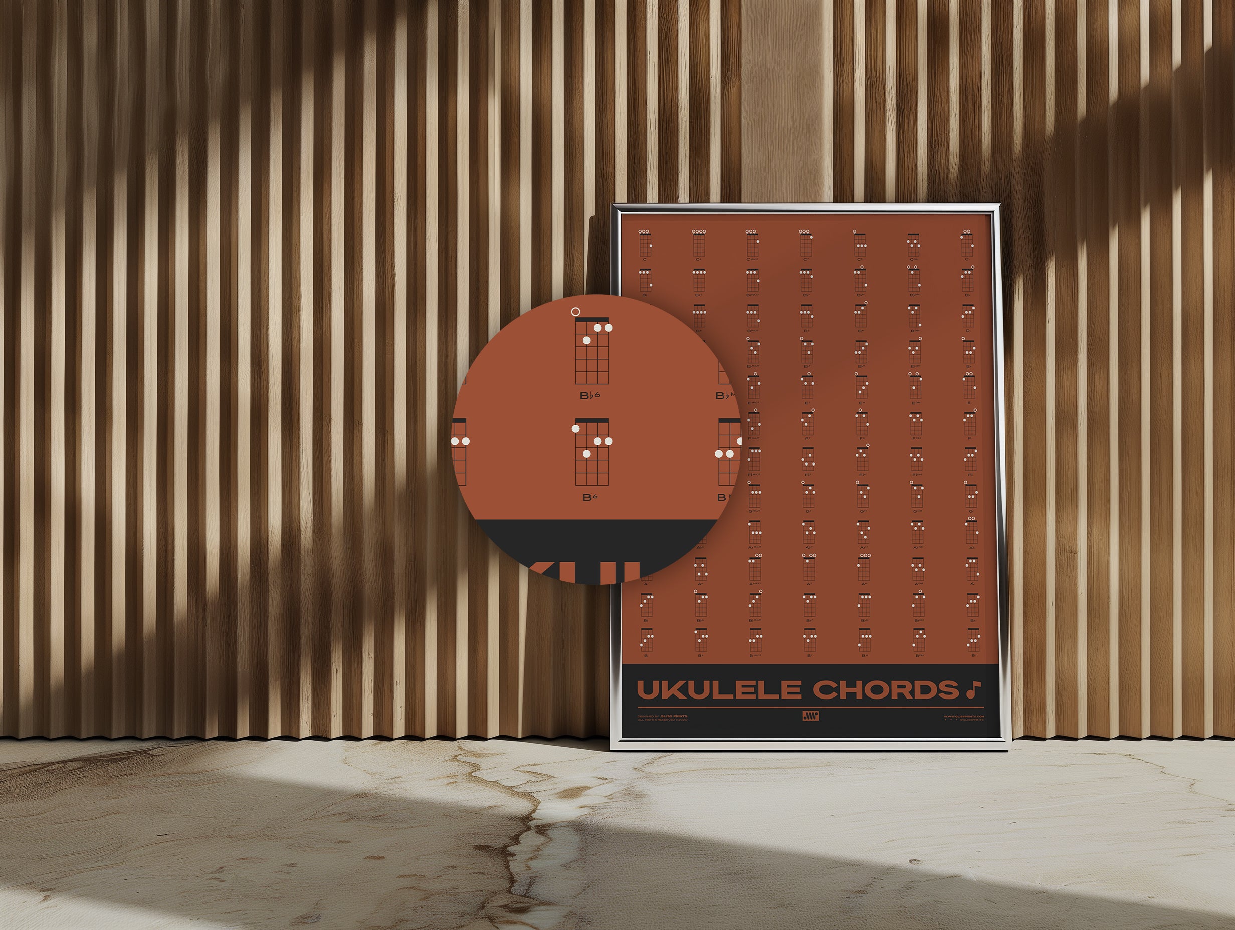 Ukulele Chord Chart, Red