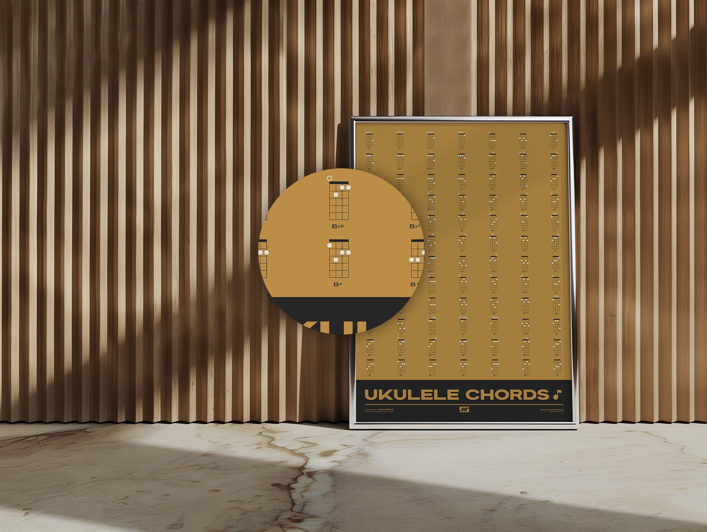 Ukulele Chord Chart, Yellow