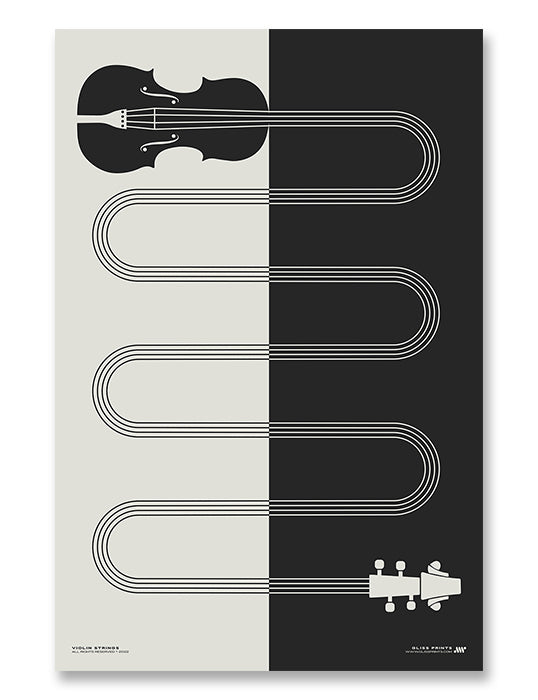 Violin Strings Print, Cream