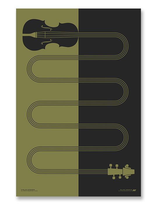 Violin Strings Art Print, Green