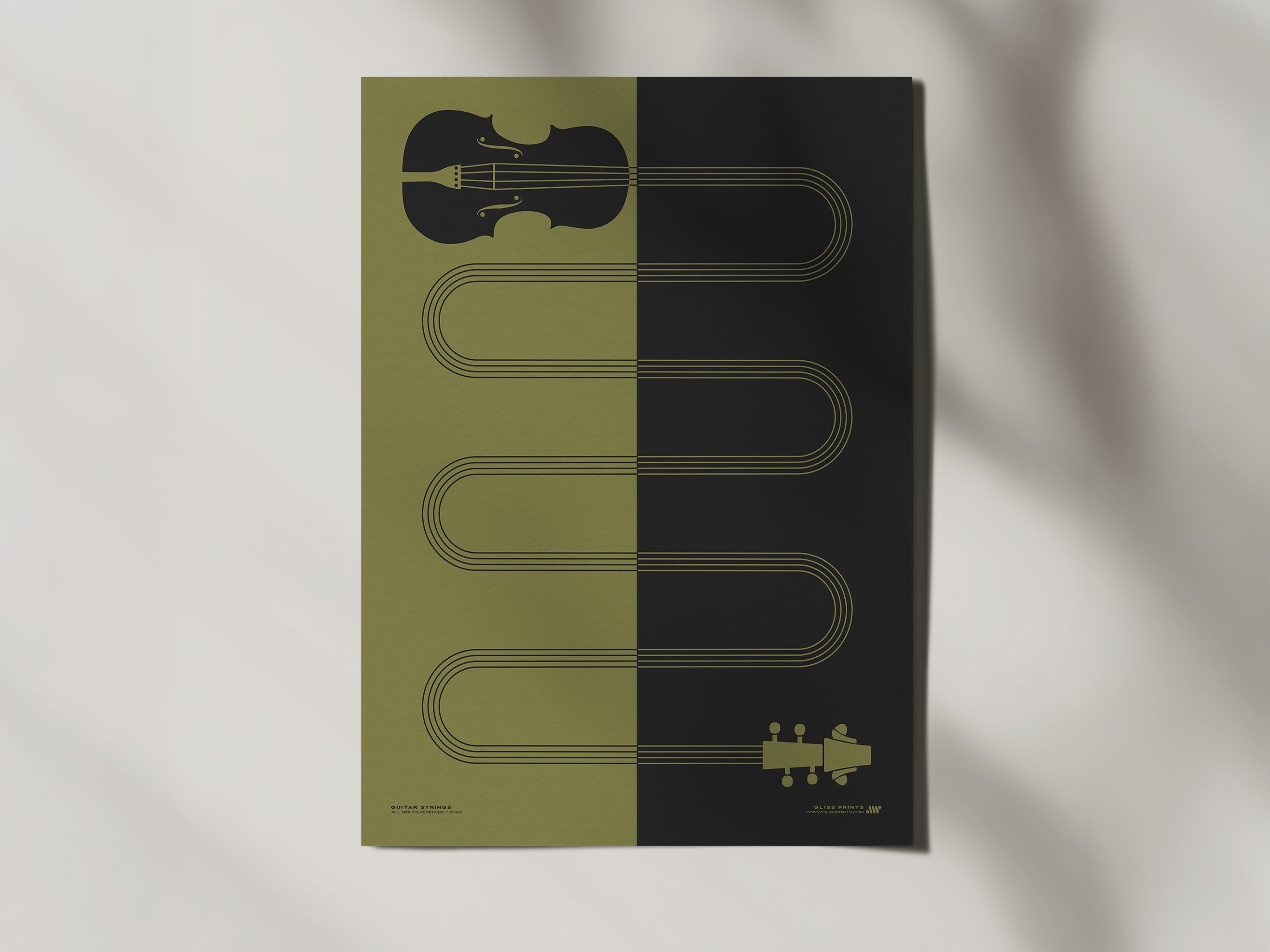 Violin Strings Art Print, Green