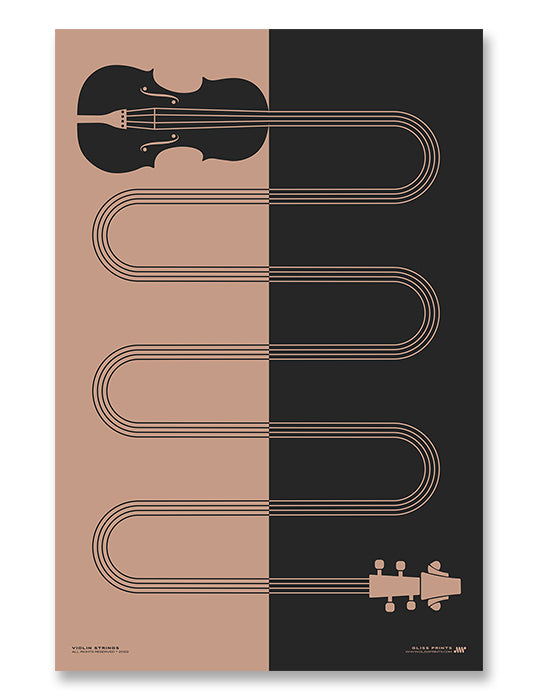 Violin Strings Art Print, Pink