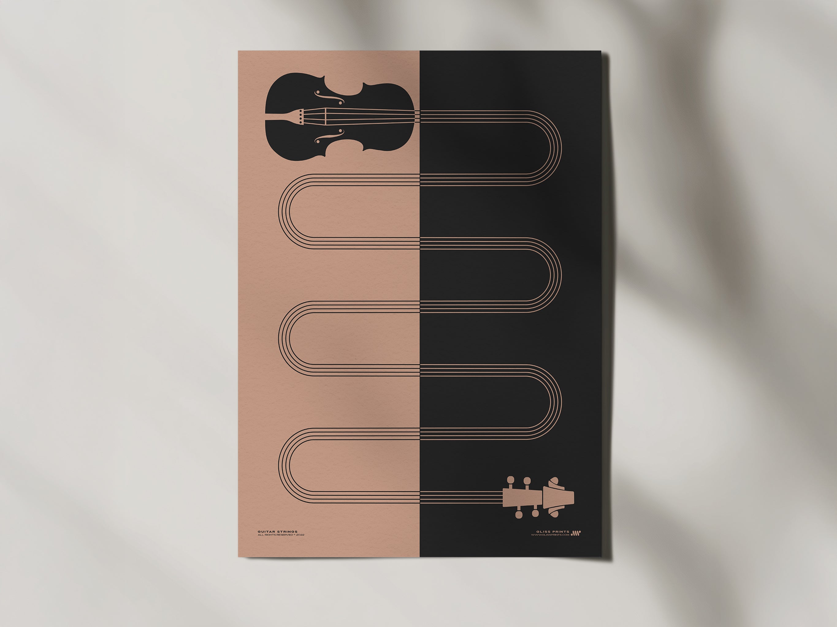 Violin Strings Art Print, Pink