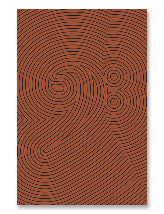 Bass Clef Poster, Striped Pattern Red