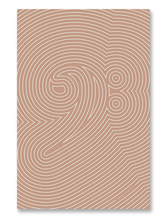 Bass Clef Poster, Striped Pattern in Pink