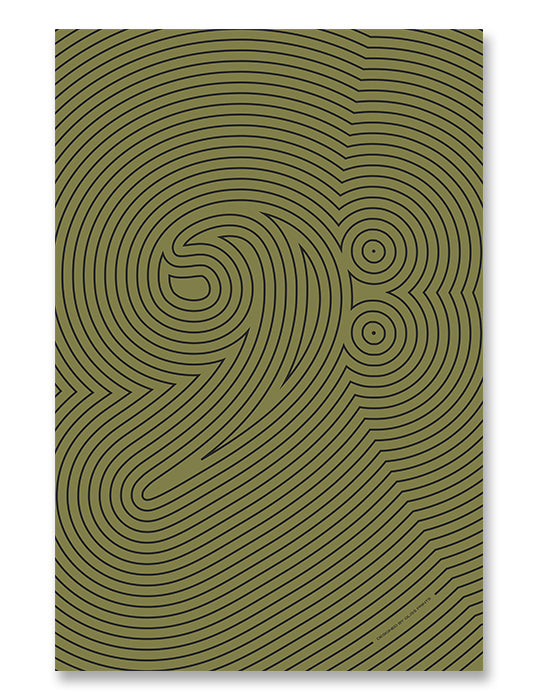 Bass Clef Poster, Striped Pattern in Green