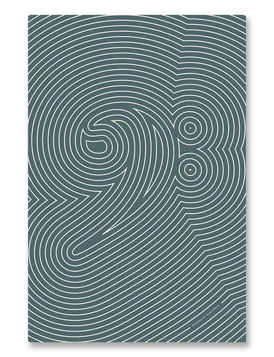 Bass Clef Poster, Striped Pattern Blue