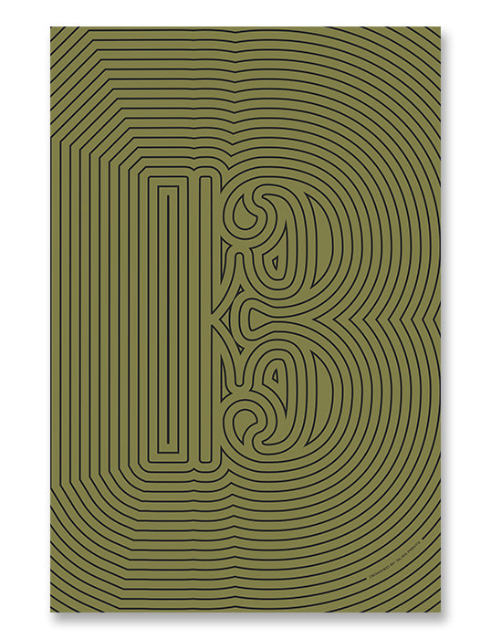 Alto/Tenor Clef Poster, Striped Pattern in Green
