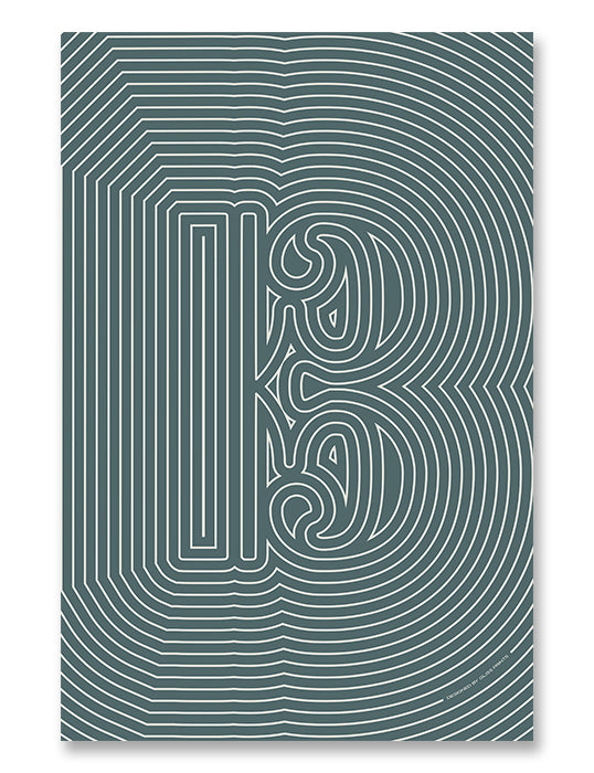 Alto/Tenor Clef Poster, Striped Pattern in Blue