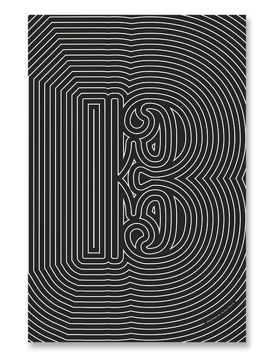 Alto/Tenor Clef Poster, Striped Pattern in Black