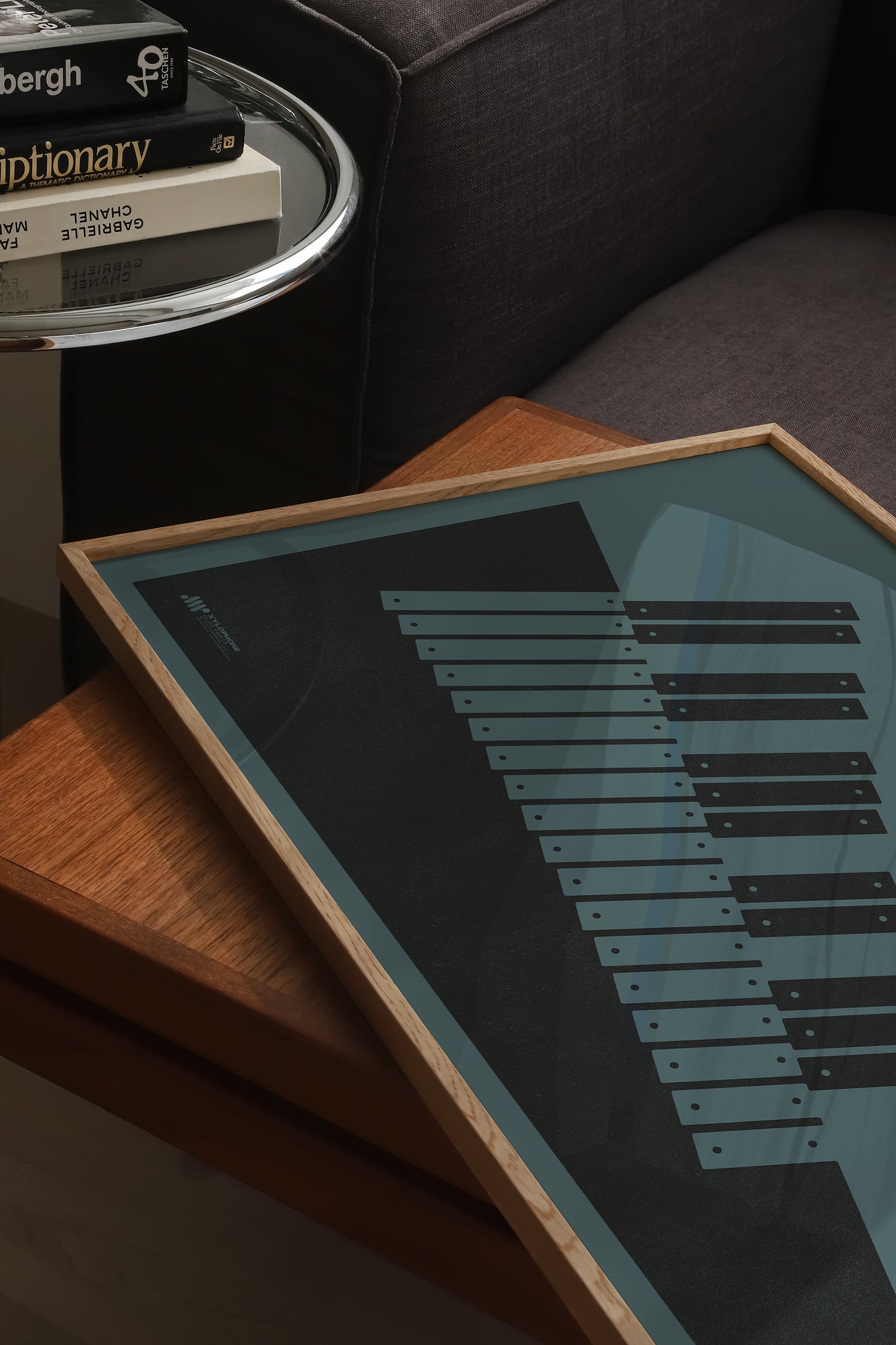 Xylophone Poster, Music Art Print, Blue