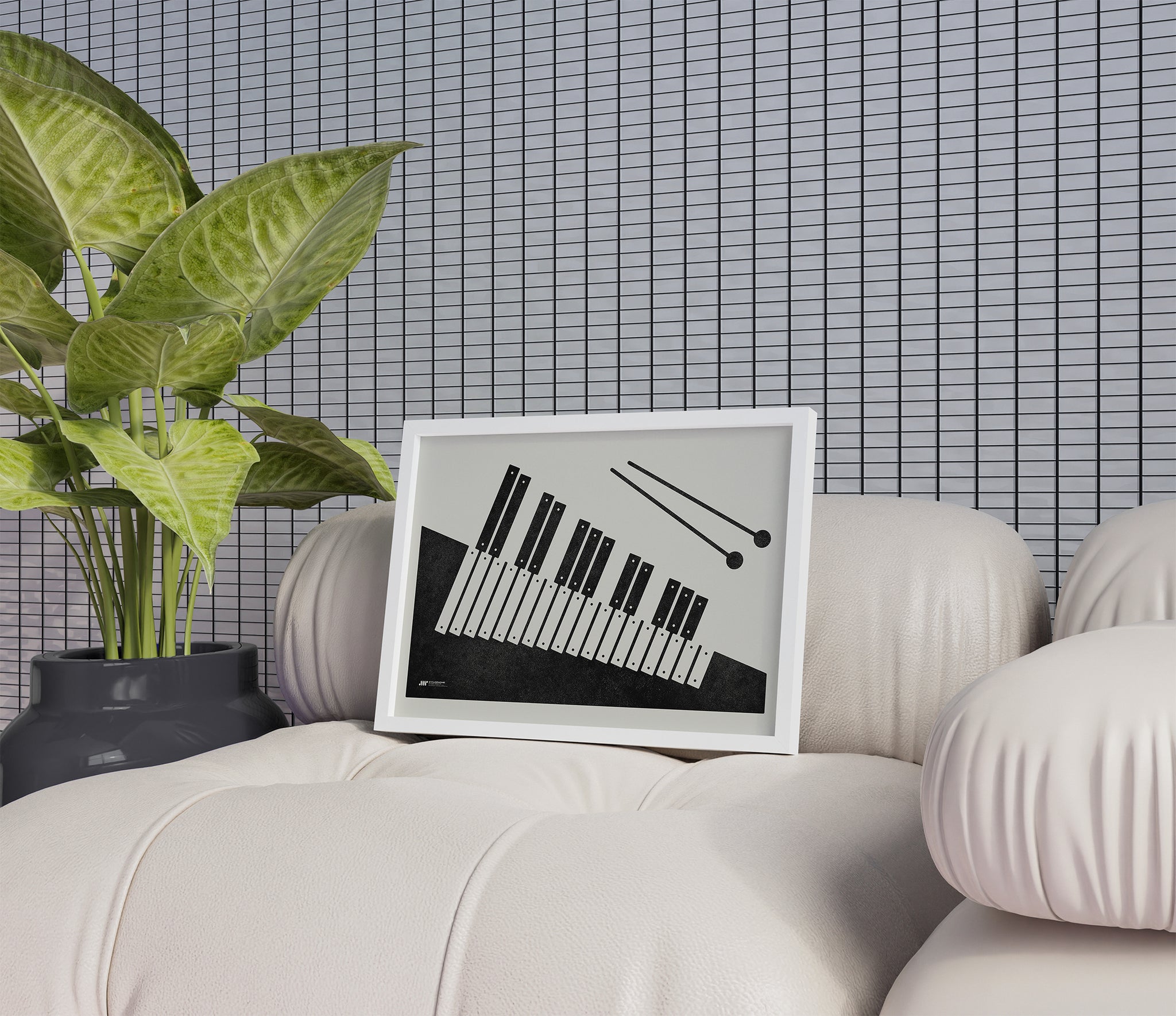 Xylophone Poster, Music Art Print, Cream