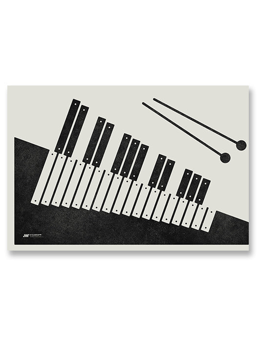 Xylophone Poster, Music Art Print, Cream
