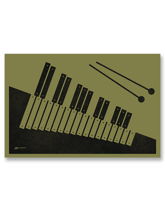 Xylophone Poster, Music Art Print, Green