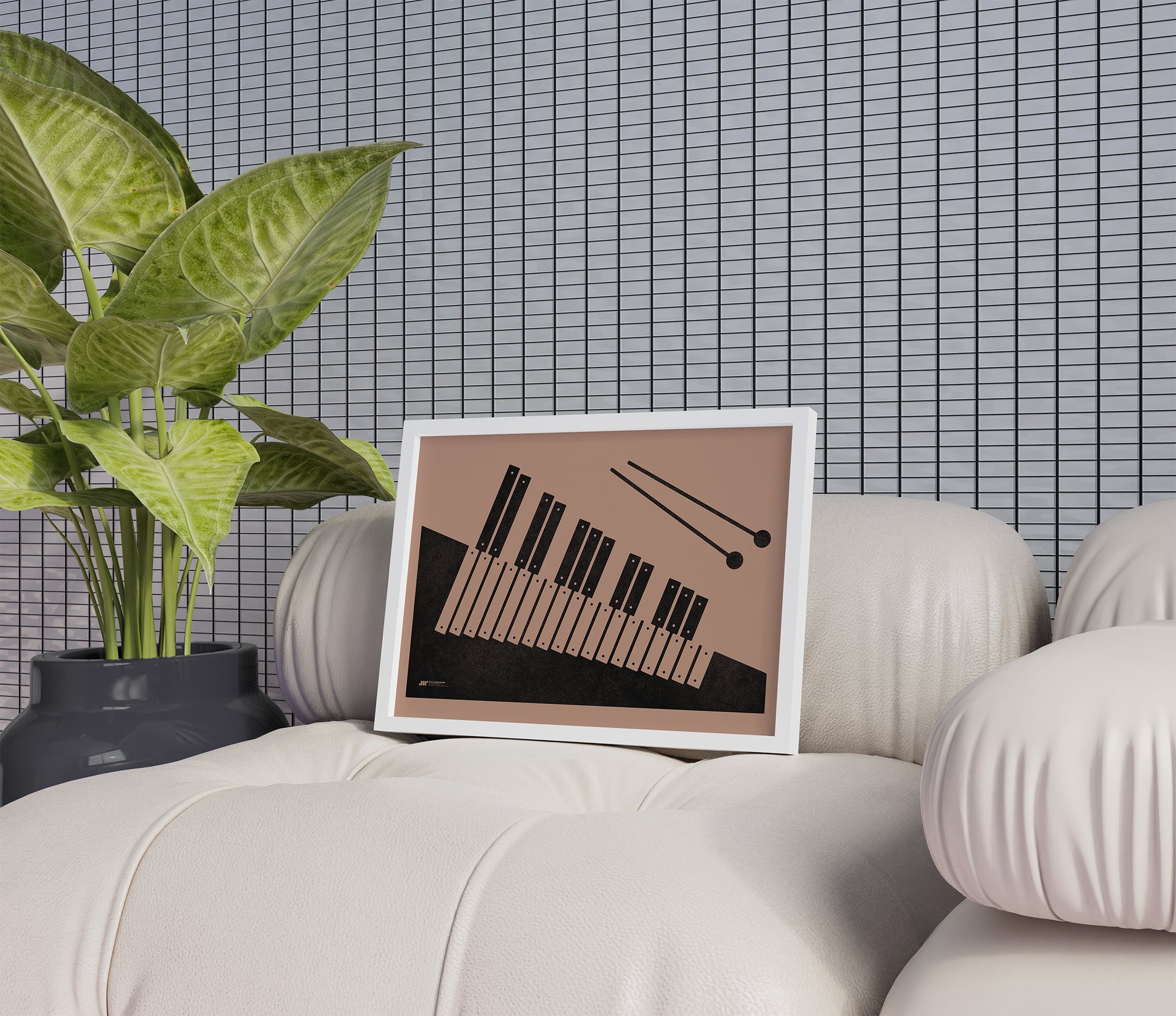 Xylophone Poster, Music Art Print, Pink