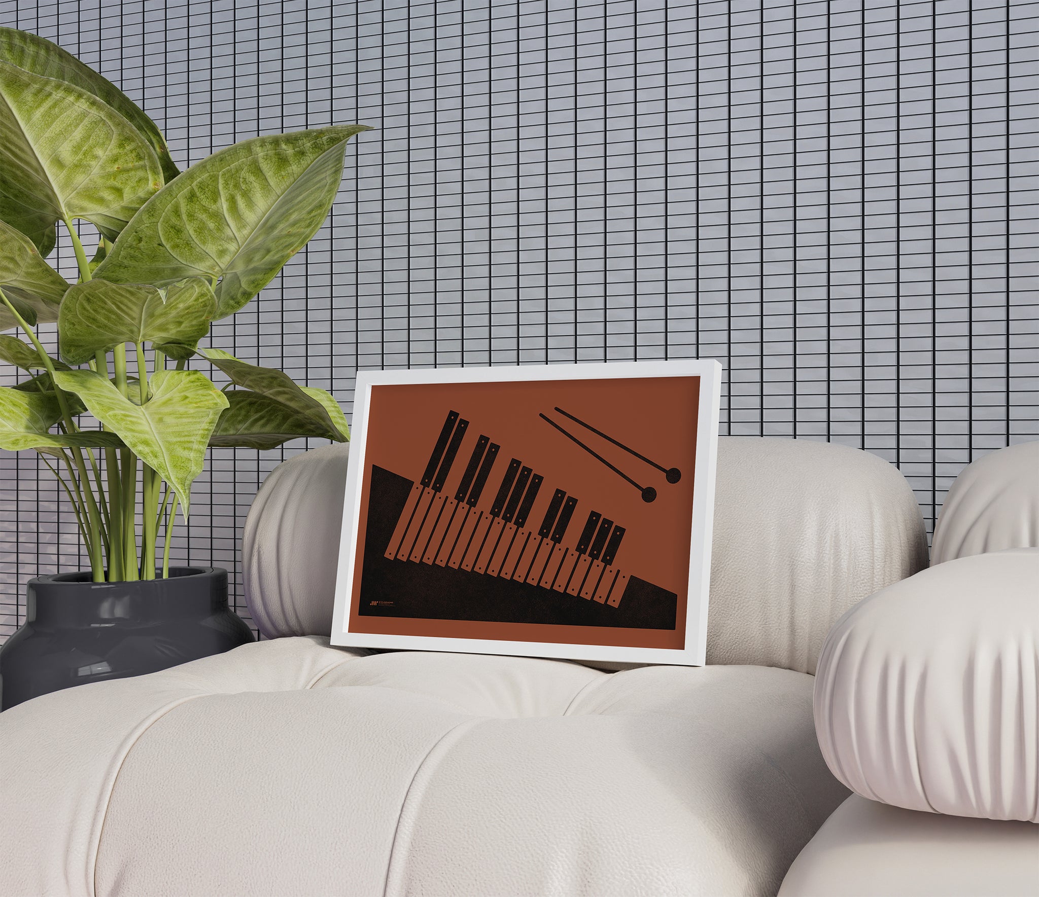 Xylophone Poster, Music Art Print, Red