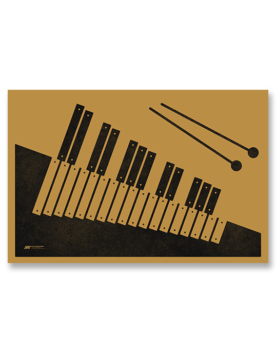 Xylophone Poster, Music Art Print, Yellow
