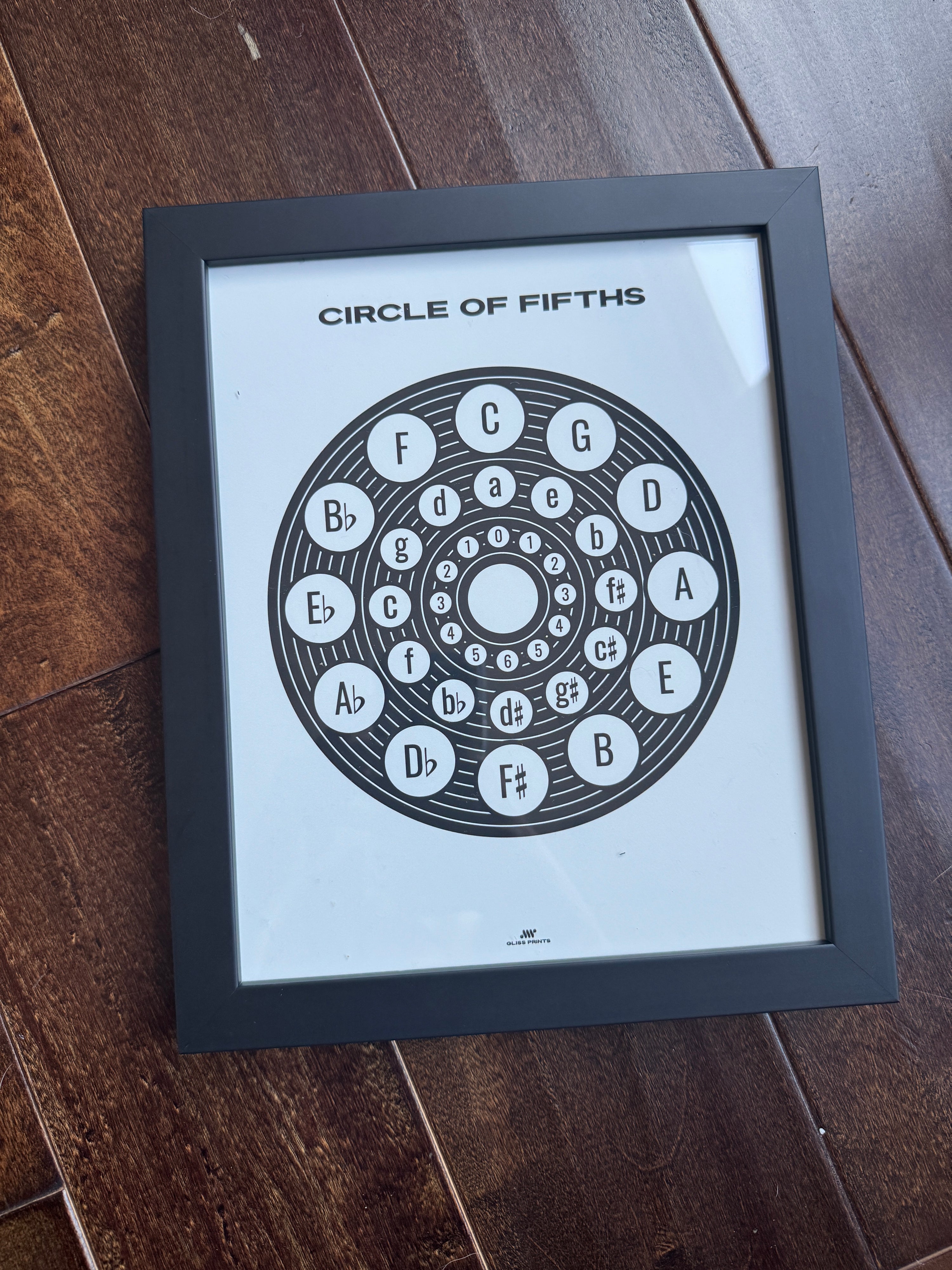 Circle of Fifths Framed Print -Sample!