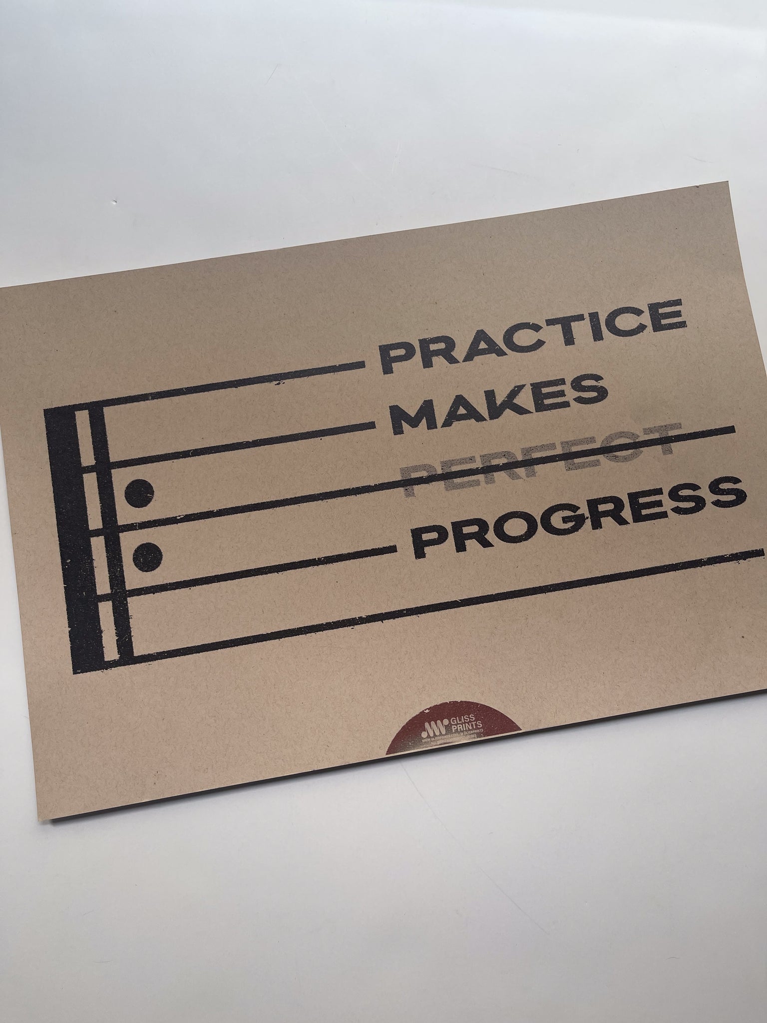 SAMPLE: Practice Makes Progress Kraft Paper Print 12x18