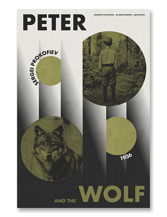 Peter and the Wolf, Sergei Prokofiev Concert Poster – Gliss Prints