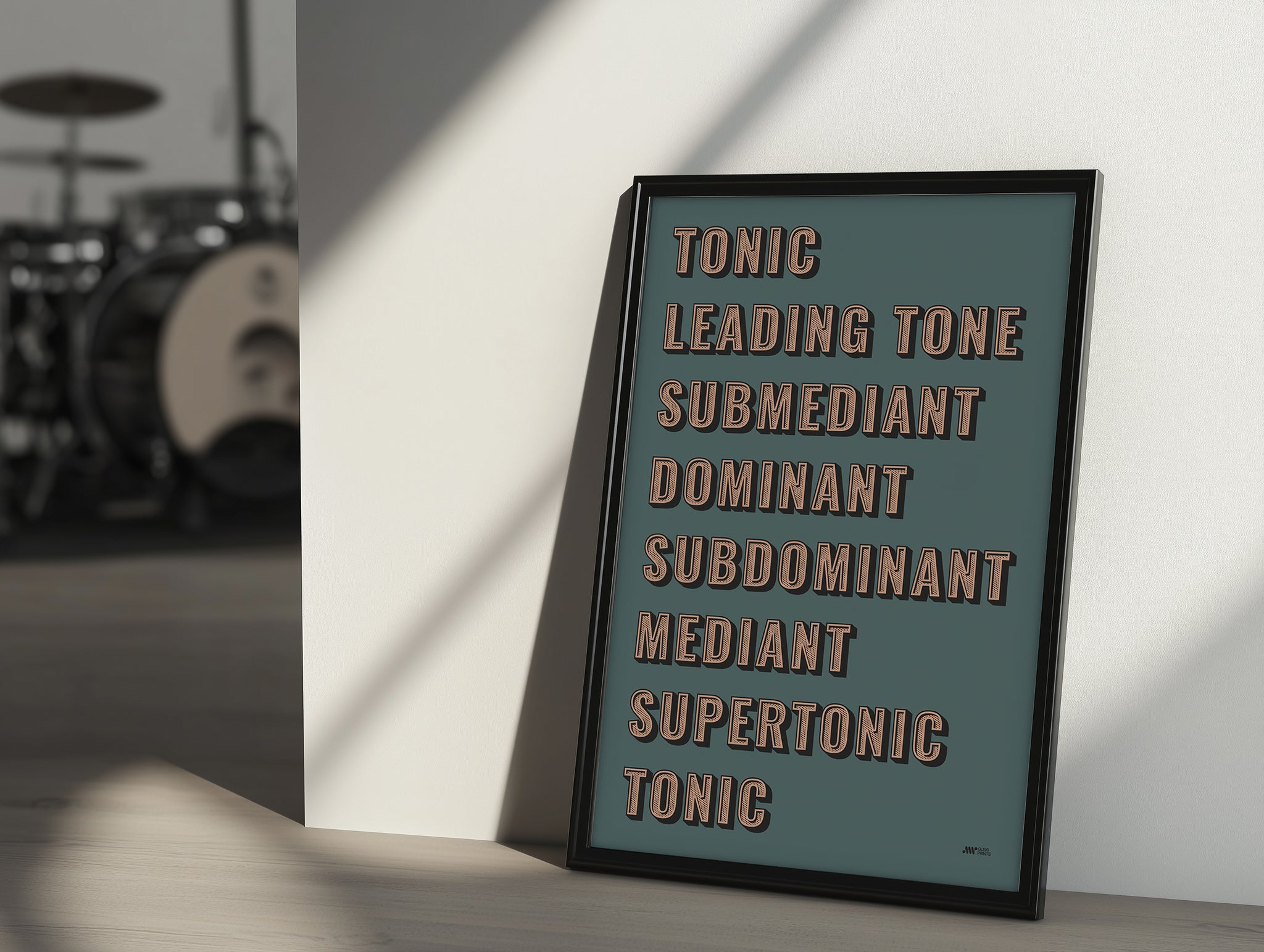 Music Scale Degrees Poster | Typography Art, Blue