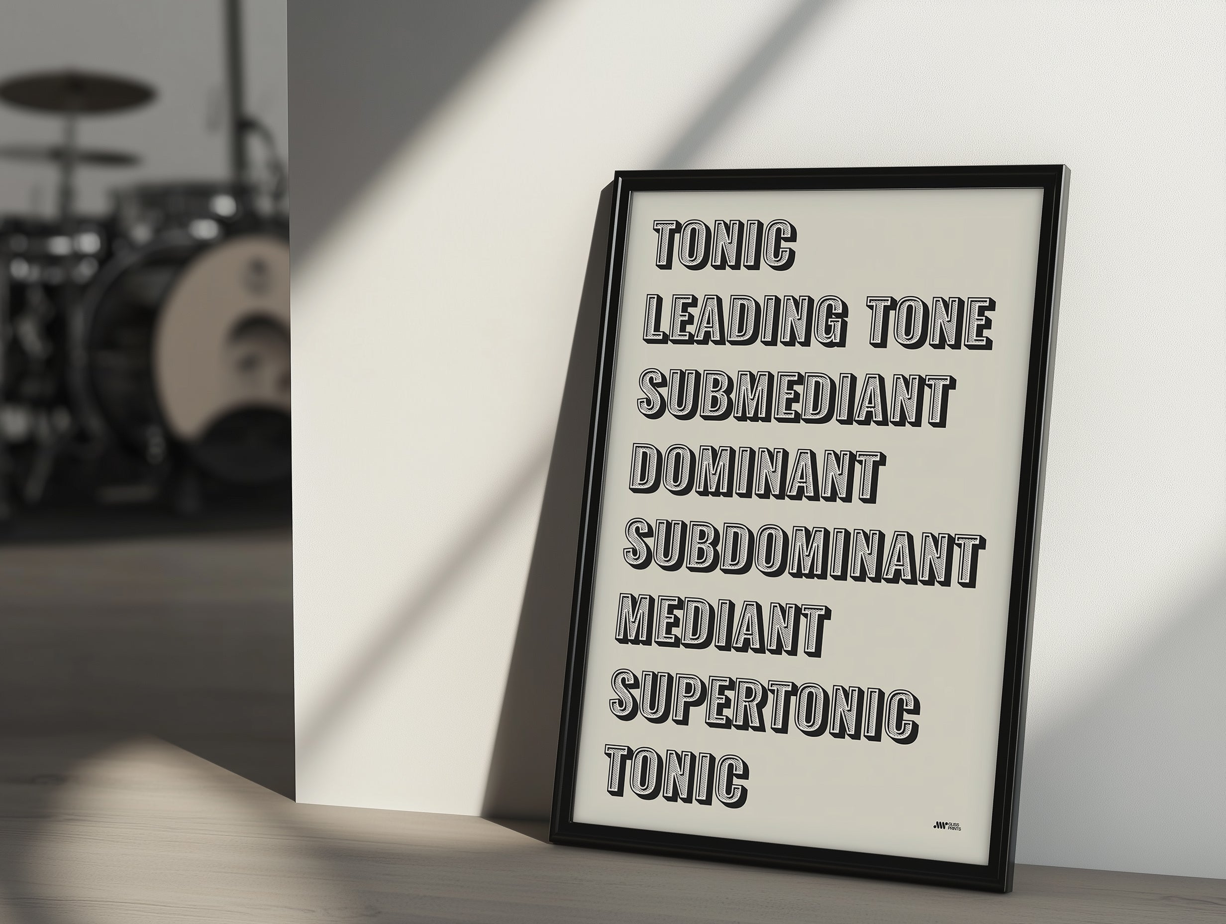 Music Scale Degrees Poster | Typography Music Art, Cream