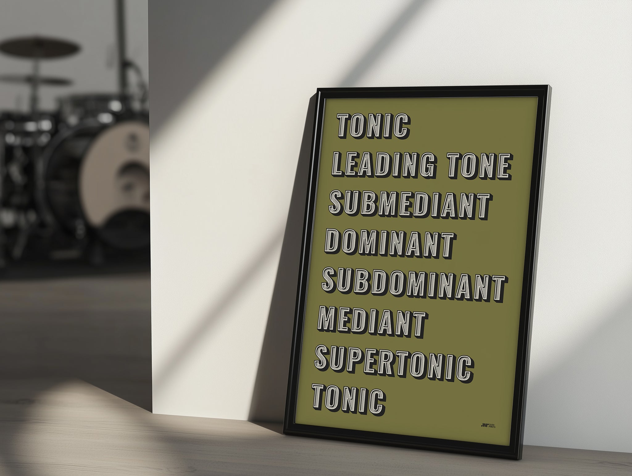 Music Scale Degrees Poster | Typography Art, Green
