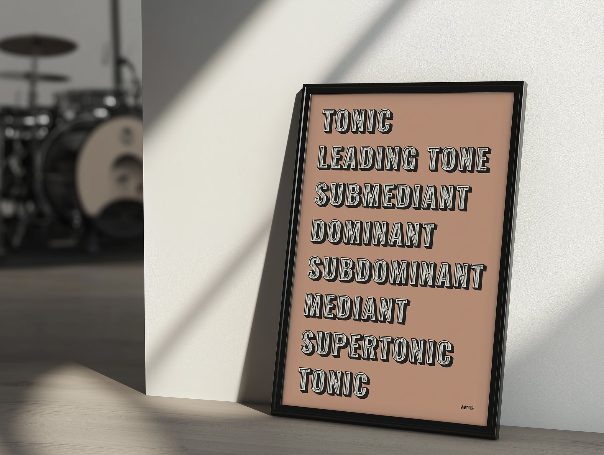 Music Scale Degrees Poster | Typography Art, Pink
