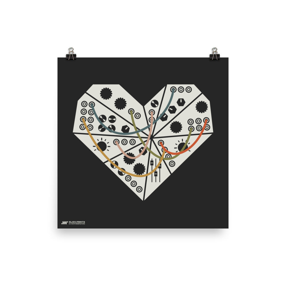 Synthesizer Heart Music Poster