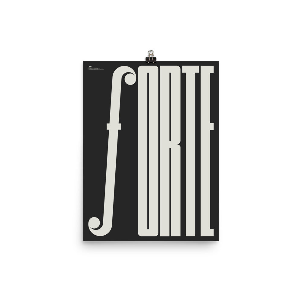 Forte Typography Music Poster, Black